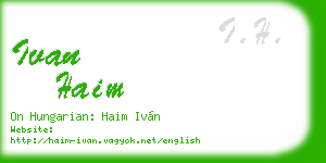 ivan haim business card